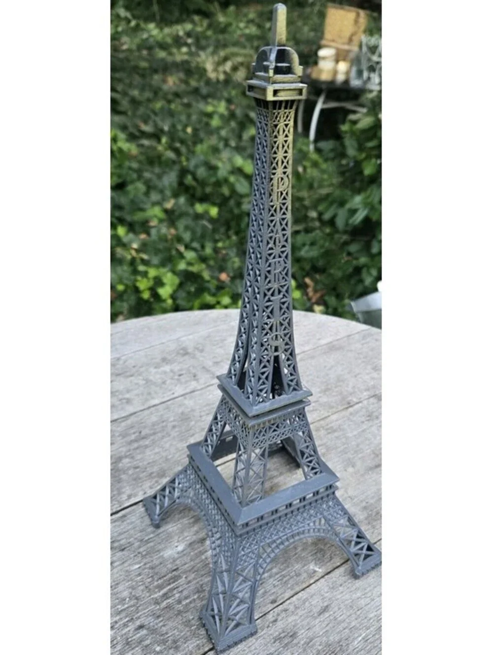 Eiffel Tower Desk Black Gunpowder Gray Statue Figurine Decor 13